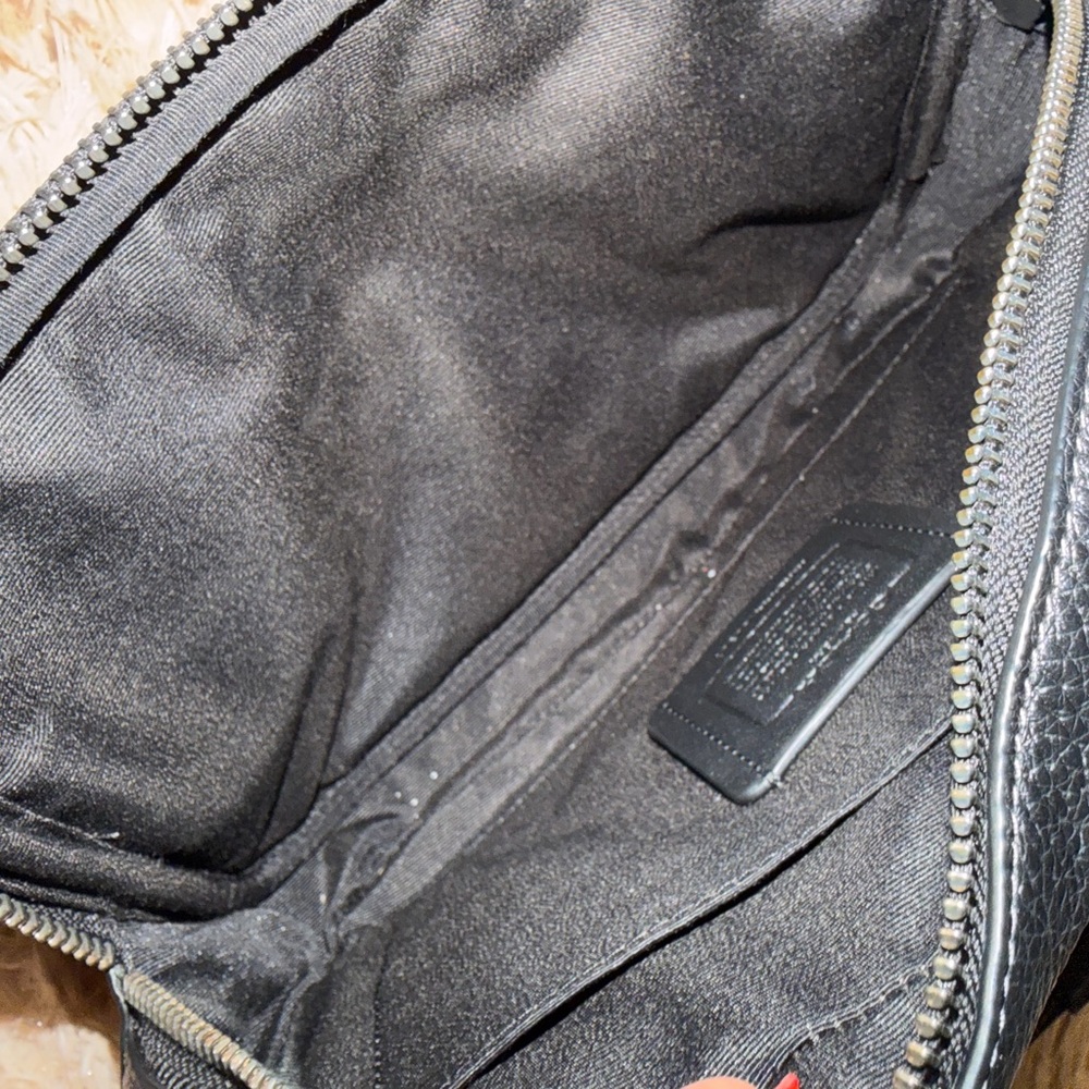 COACH ELIAS BELT BAG silver and black pebbled leather! - Picture 5 of 7